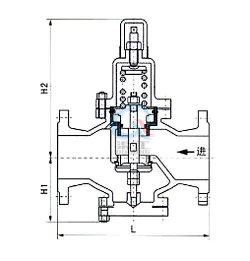 Y42X水用減壓閥，空氣減壓閥外形圖