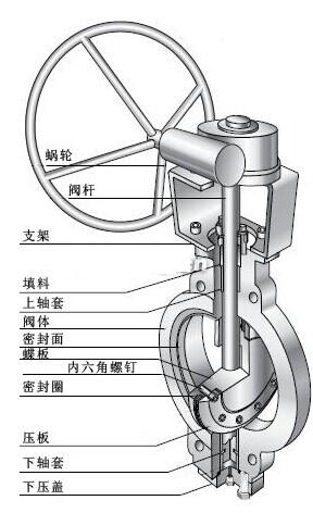 雙偏心蝶閥結構圖