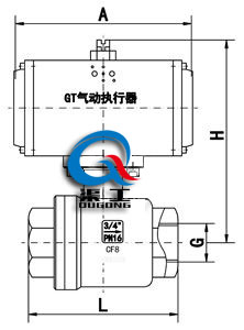 內螺紋氣動球閥 (二片式) 