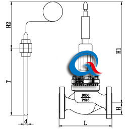ZZW型自力式溫度調節閥二通外形圖